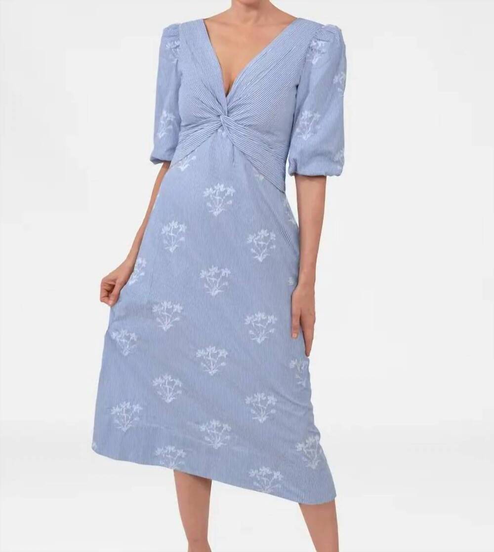 NEW GRETCHEN SCOTT twister midi dress in periwinkle